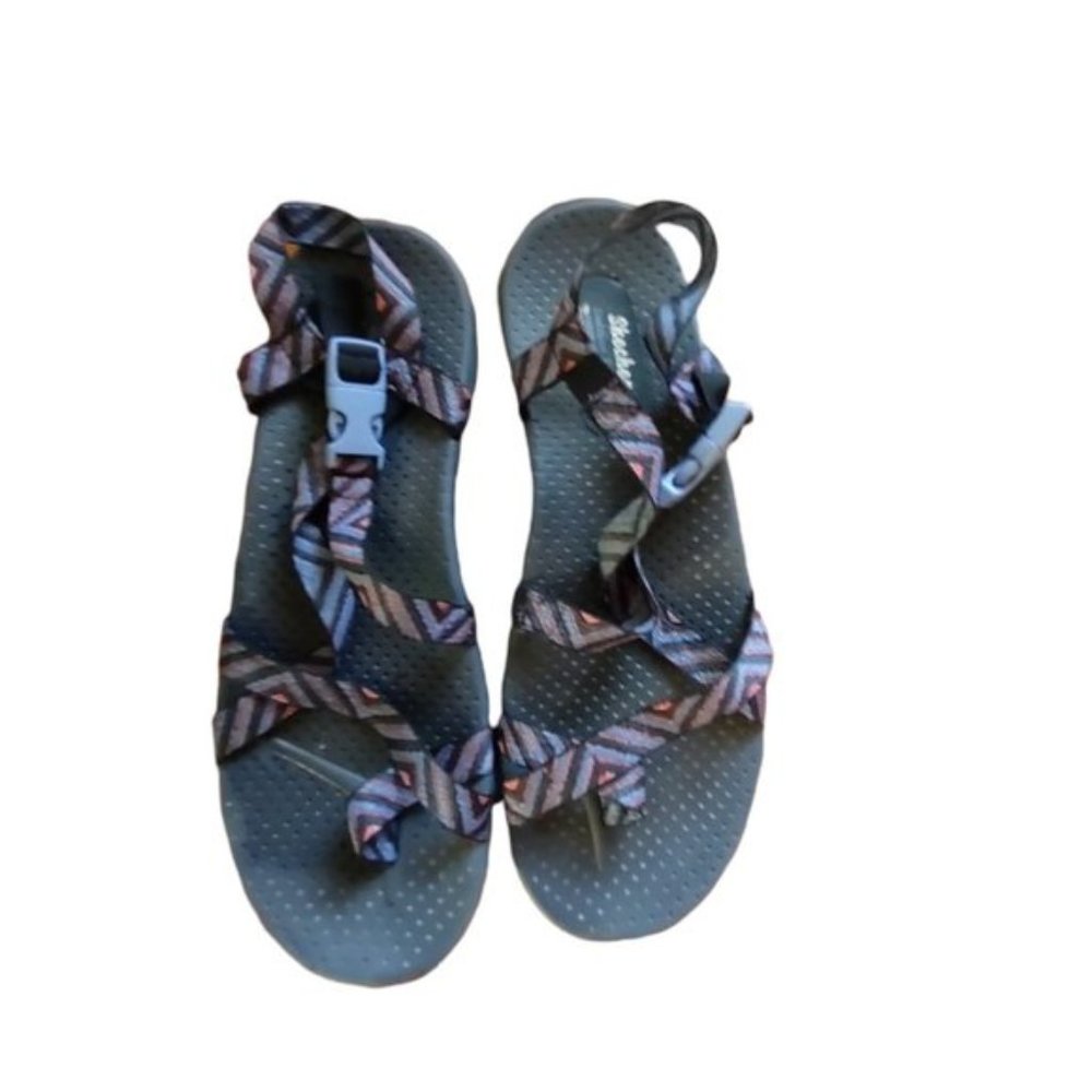 Skechers Women Strappy Outdoor Lifestyle Sandal Blue Pink Black Adjustable Strap